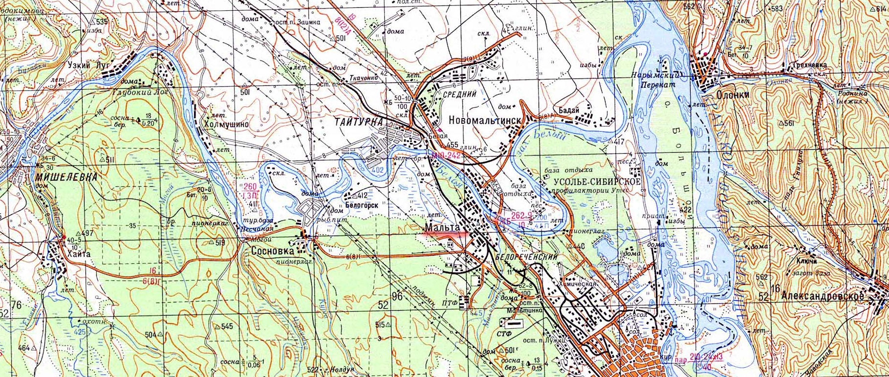 Муромский тракт. 32 Кв км на карте. 30 км на карте